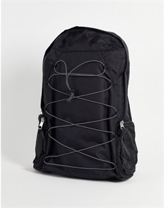 Черный нейлоновый рюкзак с эластичными шнурками Asos design