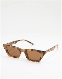 Солнцезащитные очки в квадратной оправе кошачий глаз молочной черепаховой расцветки Recycled Asos design