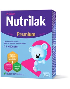 Молочная смесь Premium 350 г 6 12 месяцев Nutrilak