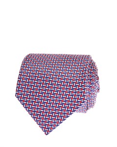 Шелковый галстук с текстурным геометрическим принтом Canali