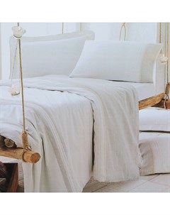 Комплект постельного белья Patara бежевый с белым Евро Ecocotton