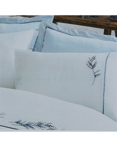 Комплект постельного белья Derin белый с голубым Евро Ecocotton