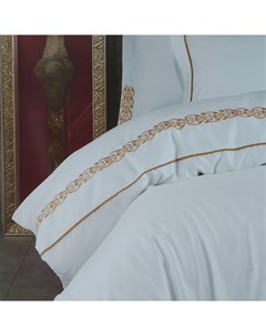 Комплект постельного белья Senzade кремовый с золотым Евро Ecocotton