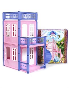Домик для кукол Замок Принцессы 2 этажа розовый Нордпласт