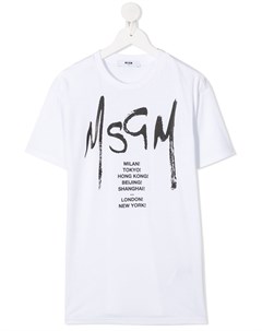 Платье с короткими рукавами и логотипом Msgm kids