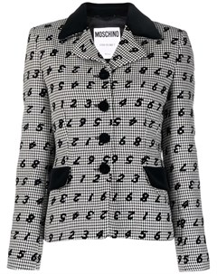 Однобортный пиджак с принтом Moschino