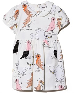 Платье с короткими рукавами и принтом Birdwatching Mini rodini