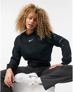 Черный свитшот с круглым вырезом Swoosh Nike
