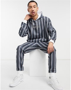 Oversized худи в полоску с вышивкой на груди от комплекта Asos design