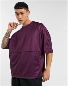 Фиолетовая oversized футболка из политрикотажа с кантом Asos design