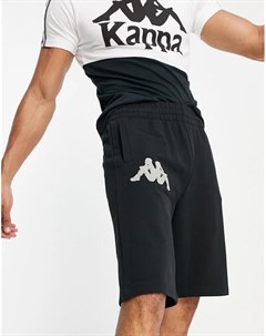 Черные шорты с большим логотипом Kappa