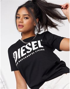 Черная футболка с логотипом Diesel