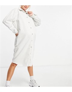 Белое джинсовое платье рубашка в стиле oversized Topshop maternity
