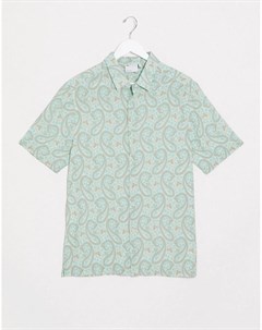 Классическая рубашка мятного цвета с принтом пейсли Asos design
