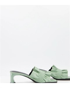 Шалфейные мюли для широкой стопы на среднем каблуке с оборками Wade Asos design