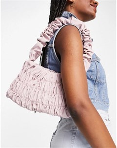 Нежно розовая сумка на плечо со сборками Asos design