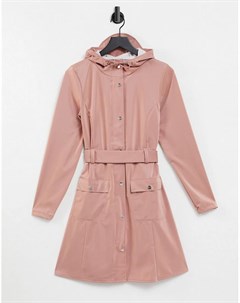 Светло розовая водонепроницаемая куртка с поясом Rains