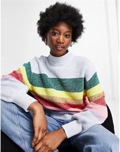 Вязаный свитер в разноцветную полоску Madga Monki