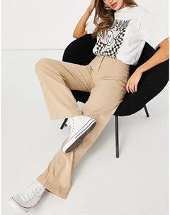 Бежевые свободные брюки классического кроя с широкими штанинами в винтажном стиле из переработанного Bershka
