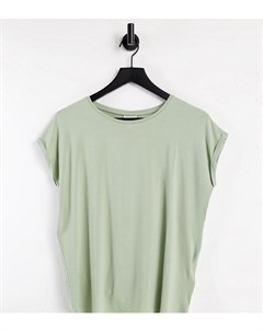 Шалфейно зеленая футболка с овальным вырезом Vero moda tall