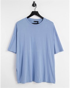 Oversized футболка выбеленного синего цвета из органического материала Asos design