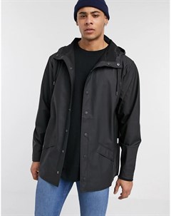 Черная легкая куртка с капюшоном Rains