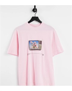 Розовая футболка с графическим принтом Skate Collusion