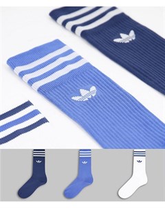 Набор из 3 пар синих носков обычной длины Adidas originals