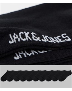Набор из 10 пар черных носков Jack & jones