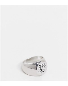 Серебристое кольцо с выгравированным солнцем Inspired Reclaimed vintage