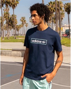 Темно синяя oversized футболка с логотипом Summer Club Adidas originals