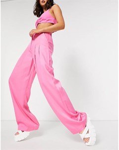 Ярко розовые брюки с широкими штанинами от комплекта Asos design