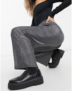 Серебристые брюки с широкими штанинами Jdy