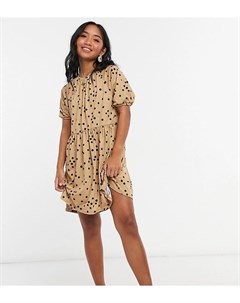 Свободное платье в горошек со сборками ASOS DESIGN Petite Asos petite