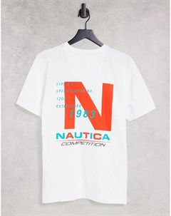 Белая футболка с принтом на спине Rowlock Nautica competition
