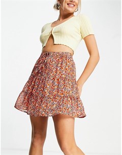 Мини юбка с мелким цветочным принтом от комплекта Violet romance