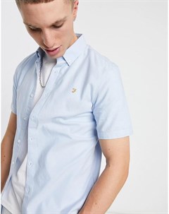 Голубая рубашка из органического хлопка с короткими рукавами Brewer Farah