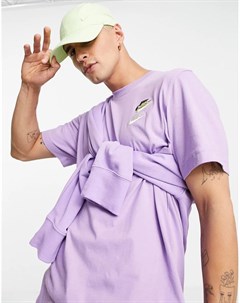 Сиреневая футболка с разноцветным логотипом Essentials Nike