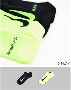 Набор из 2 пар носков черного и желтого цветов Nike running