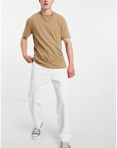 Белые брюки с накладными карманами Obey