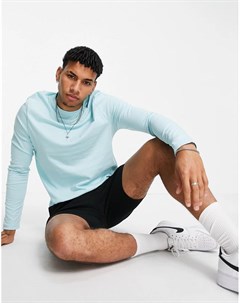 Лонгслив нежно голубого цвета с круглым вырезом Asos design