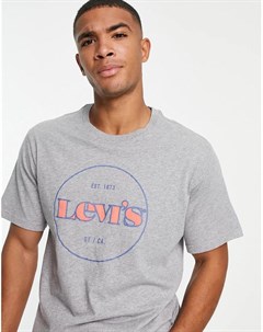 Серая меланжевая футболка свободного кроя с логотипом в круге Levi's®