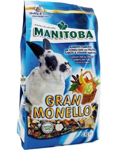 Корм Gran Monello питательный для кроликов 1кг Фрукты Овощи Manitoba