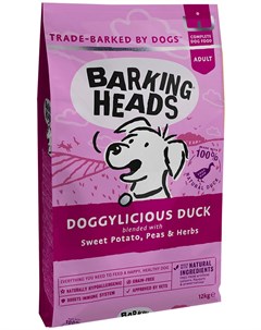 Сухой корм беззерновой Восхитительная утка с уткой и бататом для собак 12 кг Barking heads