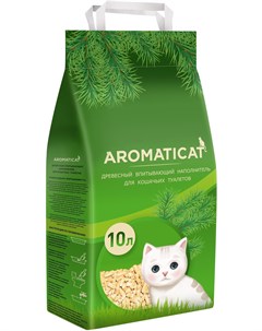 Наполнитель древесный впитывающий для кошек и грызунов 10 л 6 кг Aromaticat