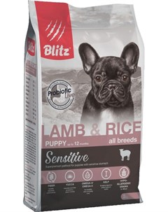 Сухой корм Sensitive Puppy ягненок и рис для щенков всех пород 2 кг Ягненок и рис Blitz