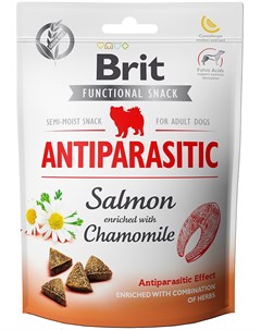 Лакомство Care Dog Functional Snack Antiparasitic Salmon с лососем и ромашкой для собак 150 г Лосось Brit*