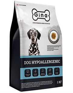 Сухой корм Dog Hypoallergenic Denmark для собак 1 кг Утка и рис Gina