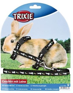 Шлейка с поводком для кроликов с рисунком 10 мм x 1 20 м В ассортименте Trixie