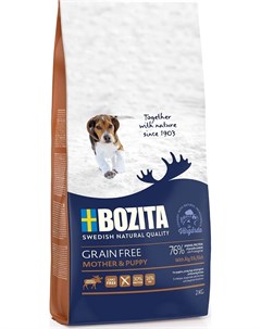 Сухой корм Grain Free Mother Puppy Elk для щенков и юниоров всех пород беременных и кормящих сук 12к Bozita